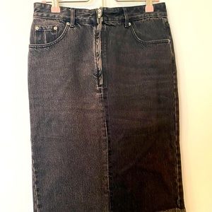 Zara midi black skirt, denim style, S size, zipper